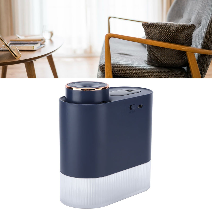450ml Mini USB Humidifier High Capacity Double Spray Humidifier with Light for Bedroom OfficeBlue