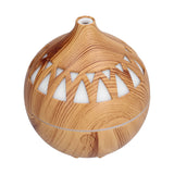 180ml Hollow Humidifier USB Powered Wood Grain Aroma Air Humidifier Night Light Humidifier - Side View