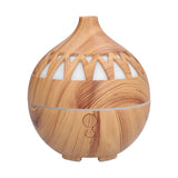 180ml Hollow Humidifier USB Powered Wood Grain Aroma Air Humidifier Night Light Humidifier - 45-Degree Angle