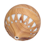 180ml Hollow Humidifier USB Powered Wood Grain Aroma Air Humidifier Night Light Humidifier - Close-Up Angle