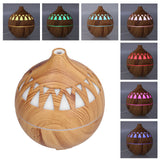 180ml Hollow Humidifier USB Powered Wood Grain Aroma Air Humidifier Night Light Humidifier - Extra Image