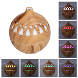180ml Hollow Humidifier USB Powered Wood Grain Aroma Air Humidifier Night Light Humidifier