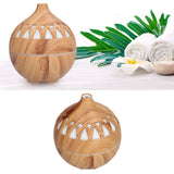 180ml Hollow Humidifier USB Powered Wood Grain Aroma Air Humidifier Night Light Humidifier