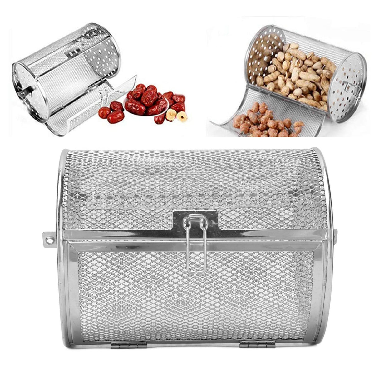 Oven Cage 360 Degree Rotatable Stainless Steel Oven Rack Roast Basket for Baking Nuts BBQ Roaster Tool