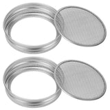 2Pcs Seed Sprouting Jar Filter Lids Stainless Steel Germination Accessory for Regular Mouth Jars86mm / 3.4in - Rear View