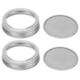 2Pcs Seed Sprouting Jar Filter Lids Stainless Steel Germination Accessory for Regular Mouth Jars86mm / 3.4in - Close-Up Angle