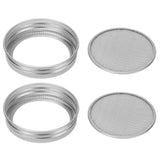 2Pcs Seed Sprouting Jar Filter Lids Stainless Steel Germination Accessory for Regular Mouth Jars86mm / 3.4in