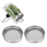 2Pcs Seed Sprouting Jar Filter Lids Stainless Steel Germination Accessory for Regular Mouth Jars86mm / 3.4in