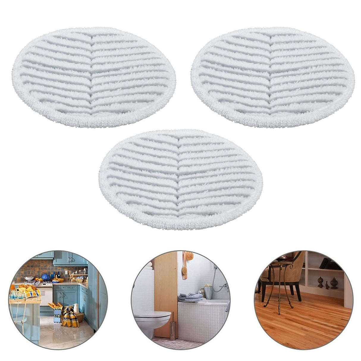 3PCS Mop Cloth Reusable Microfiber Mop Pad Mop Head Accessories for Bissell 2124/2039/2037/2039AGray
