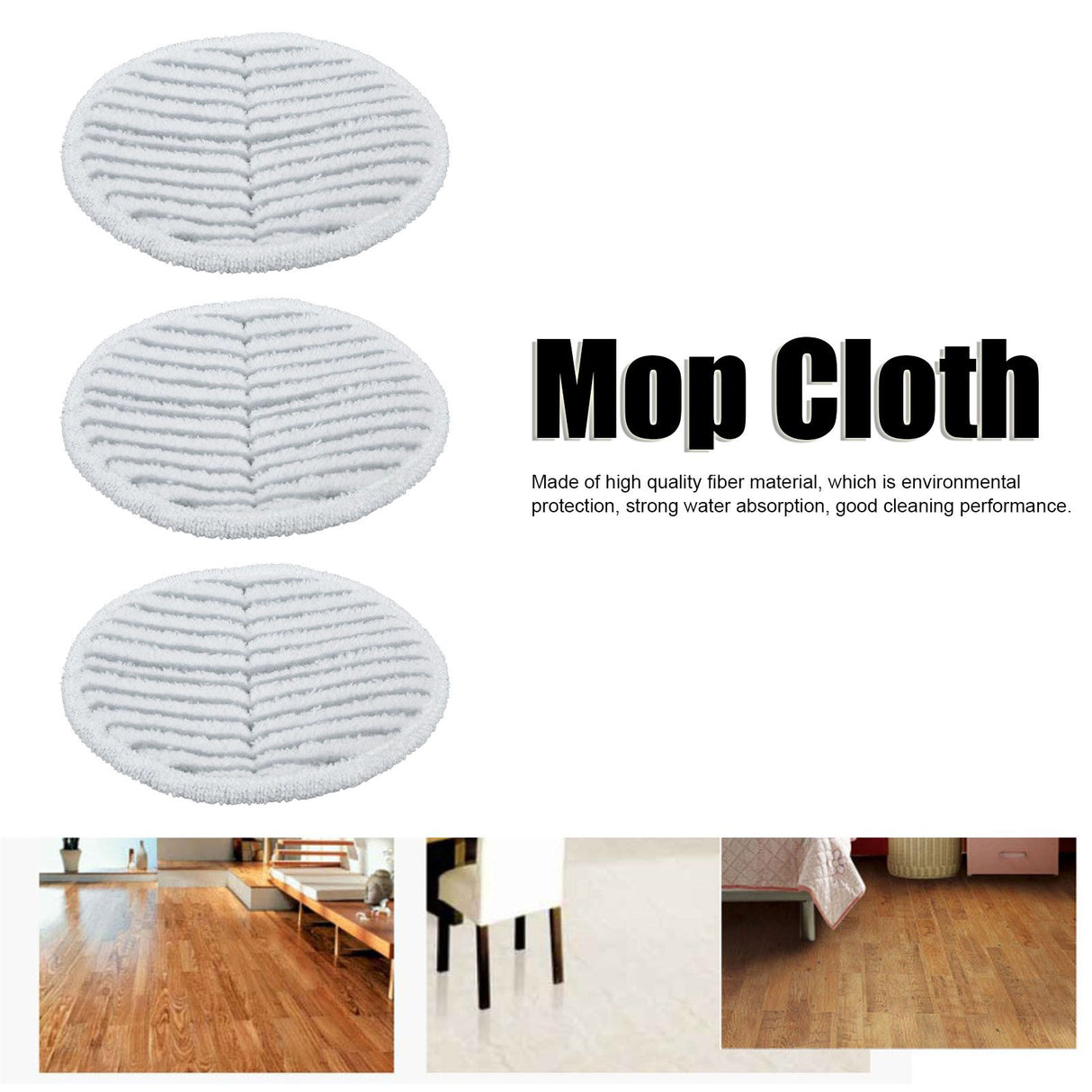 3PCS Mop Cloth Reusable Microfiber Mop Pad Mop Head Accessories for Bissell 2124/2039/2037/2039AGray