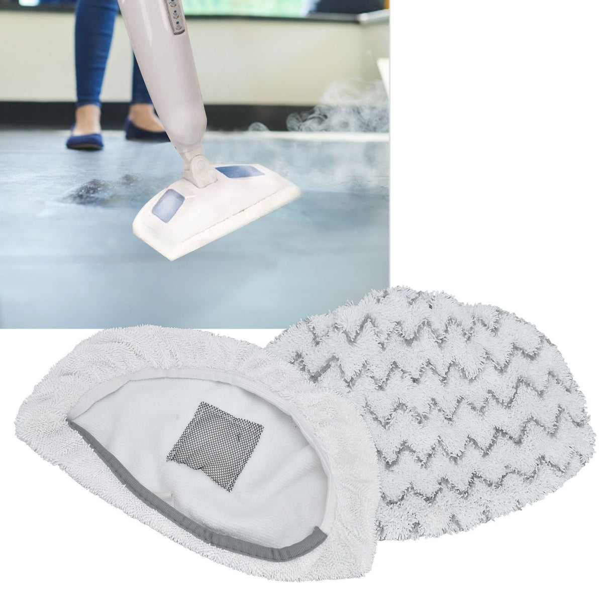 2Pcs Microfiber Mop Cloth Detachable Mop Replacement Pad Fit for Bissell 1940 Steam Mop