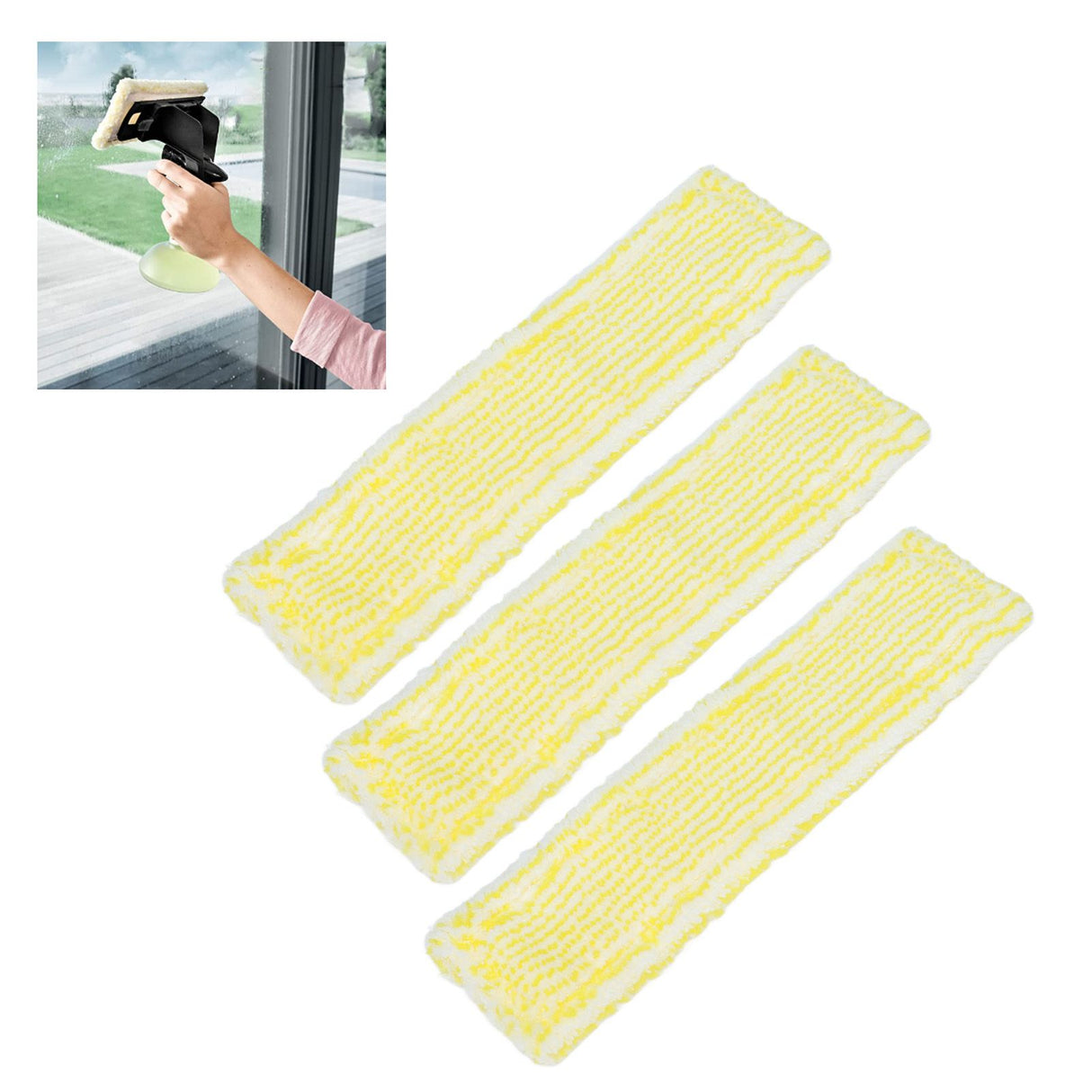 3Pcs Microfiber Window Cleaner Pad Replacement Fit for Karcher WV2 WV5 Window Cleaner
