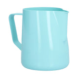 600ml Pointed Mouth Milk Frothing Pitcher Stainless Steel Thickened Milk Frother Cup for HomeBlue - Side View