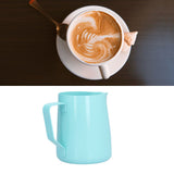 600ml Pointed Mouth Milk Frothing Pitcher Stainless Steel Thickened Milk Frother Cup for HomeBlue - Extra Image