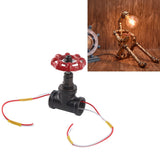 G1/2 Steampunk Style Tee Valve Light Switch with Wires for Industrial Robot Table Lamp Fixture 12V 120V