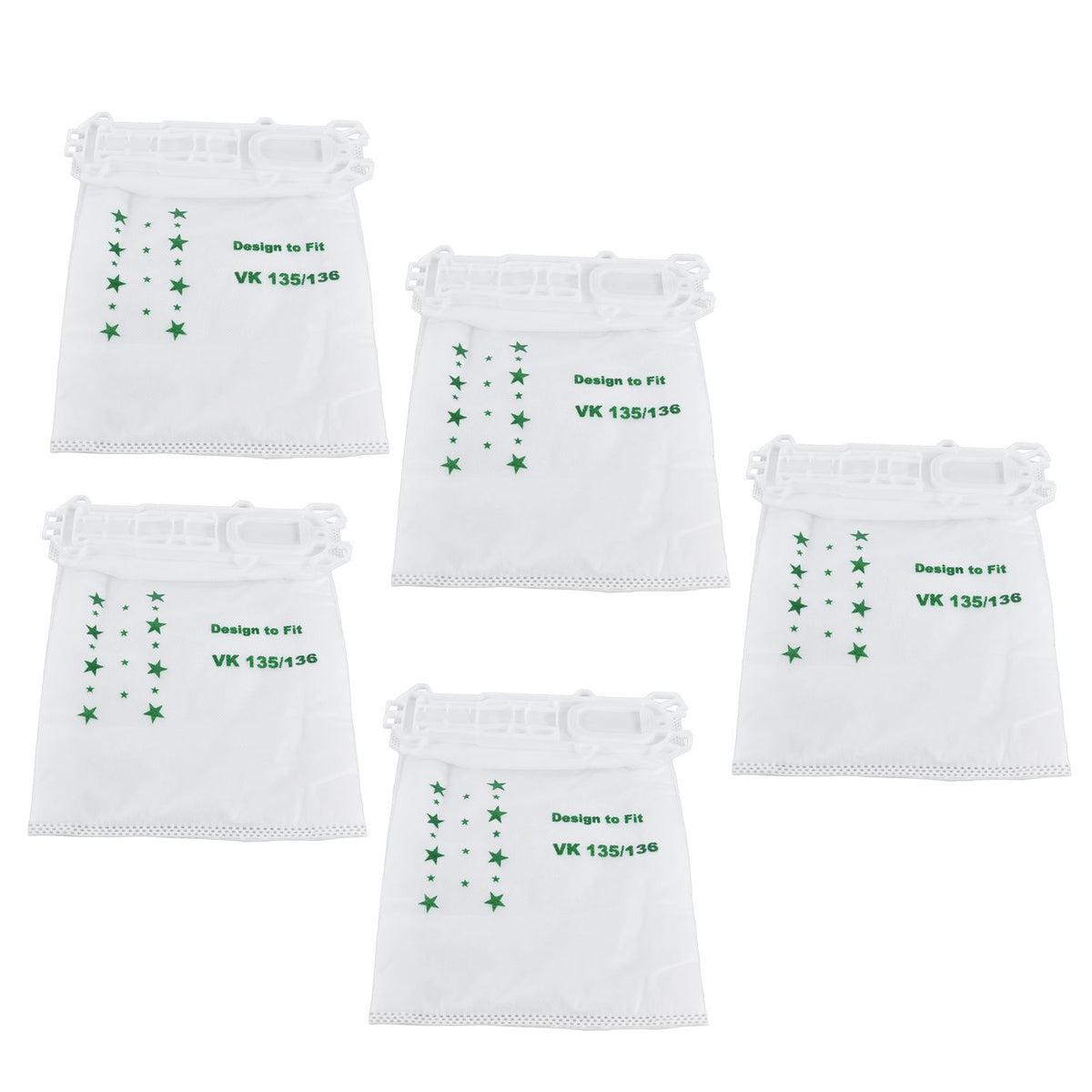 5PCS Vacuum Cleaner Dust Bag Nonwoven Vacuum Cleaner Garbage Bag for VORWERK VK135 VK136