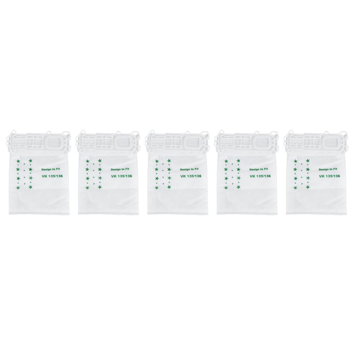 5PCS Vacuum Cleaner Dust Bag Nonwoven Vacuum Cleaner Garbage Bag for VORWERK VK135 VK136