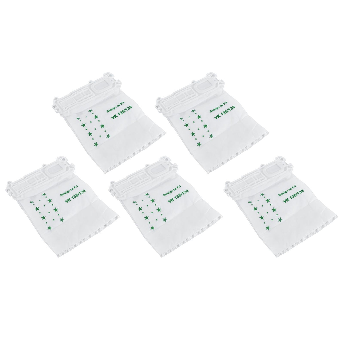 5PCS Vacuum Cleaner Dust Bag Nonwoven Vacuum Cleaner Garbage Bag for VORWERK VK135 VK136