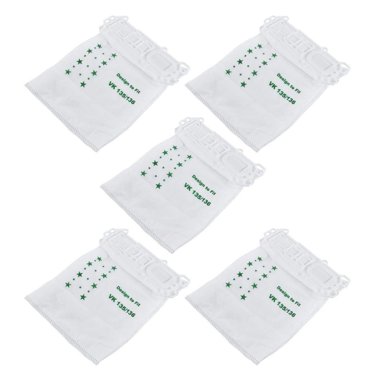 5PCS Vacuum Cleaner Dust Bag Nonwoven Vacuum Cleaner Garbage Bag for VORWERK VK135 VK136