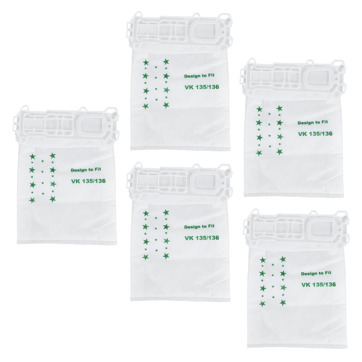 5PCS Vacuum Cleaner Dust Bag Nonwoven Vacuum Cleaner Garbage Bag for VORWERK VK135 VK136