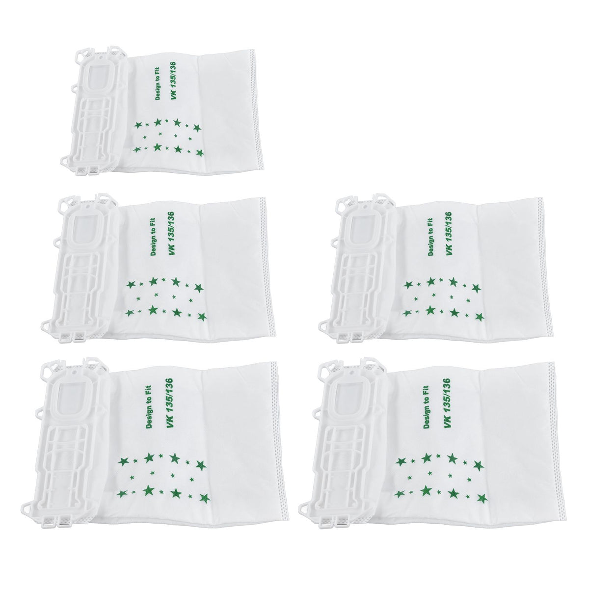 5PCS Vacuum Cleaner Dust Bag Nonwoven Vacuum Cleaner Garbage Bag for VORWERK VK135 VK136