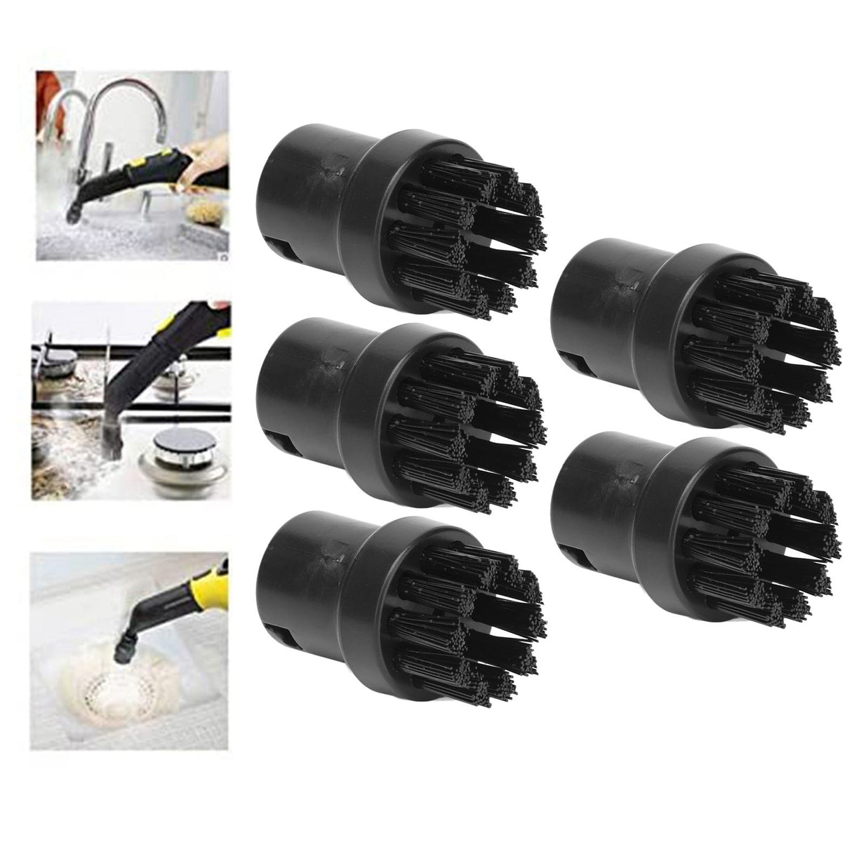 5PCS Steam Engine Brush Black Steamer Cleaning Brush Replacement Brush for Karcher SC1 SC2 SC3 SC4 SC5