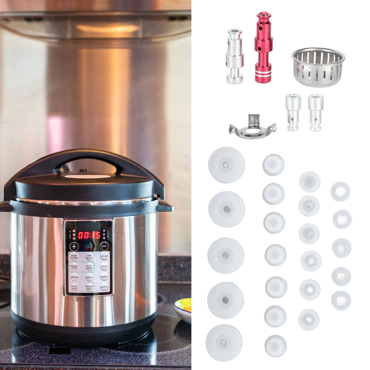 Electric Pressure Cooker Accessory Set Universal Float Valve Gasket Anti Blocking Bracket Replacement