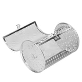 360 Degree Rotatable Fryer Basket Stainless Steel Baking Tool for Kitchen Electric Oven 12x12x18cm - Side View