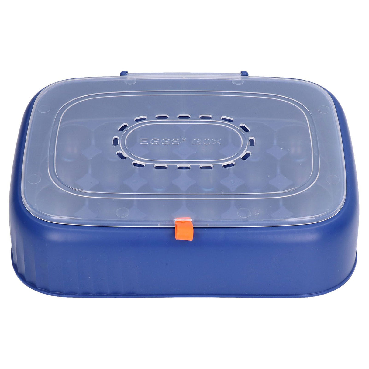 24 Eggs Containers ABS Egg Tray Storage Box Refrigerator Organizer Bins with Breathable VentsDark Blue