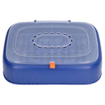 24 Eggs Containers ABS Egg Tray Storage Box Refrigerator Organizer Bins with Breathable VentsDark Blue