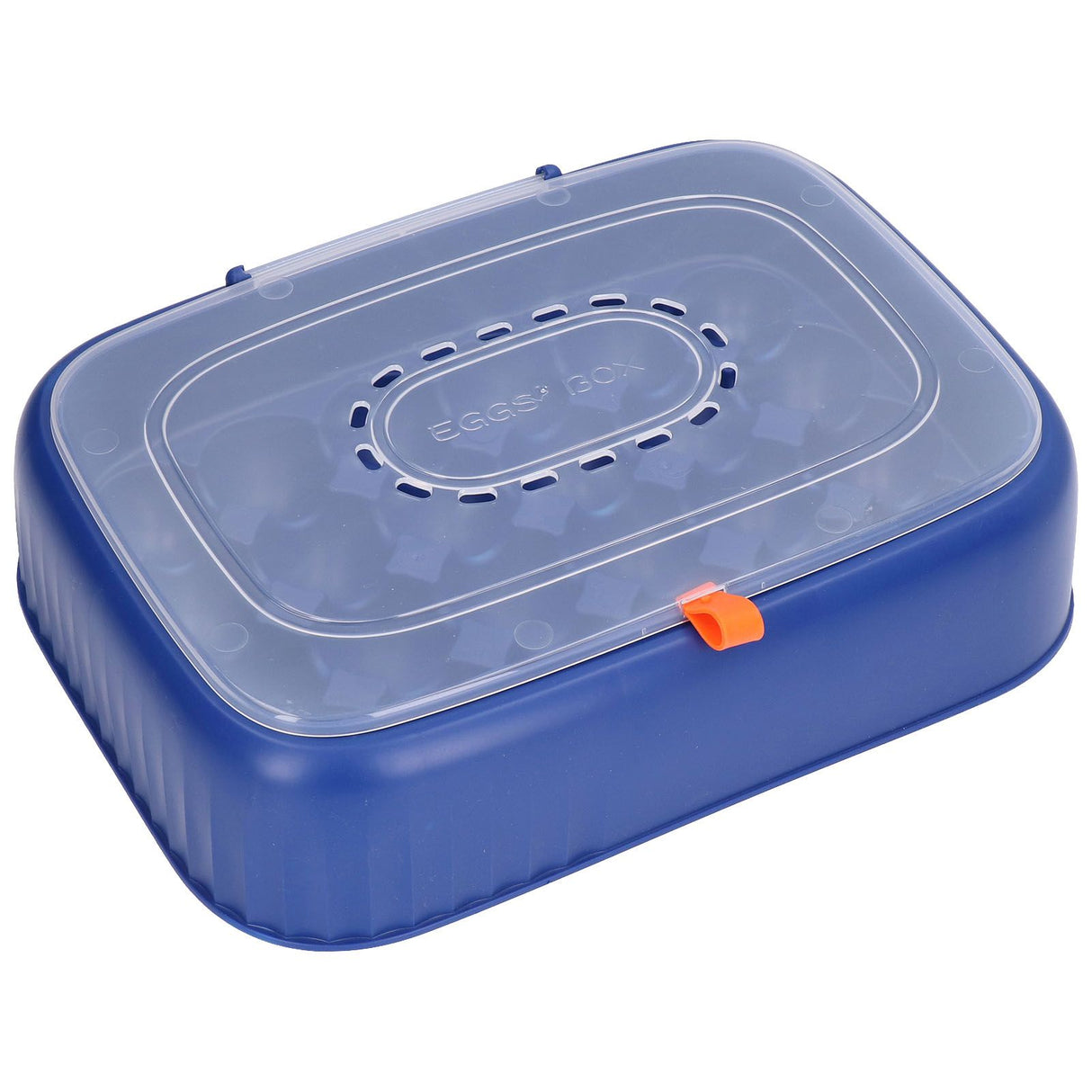 24 Eggs Containers ABS Egg Tray Storage Box Refrigerator Organizer Bins with Breathable VentsDark Blue
