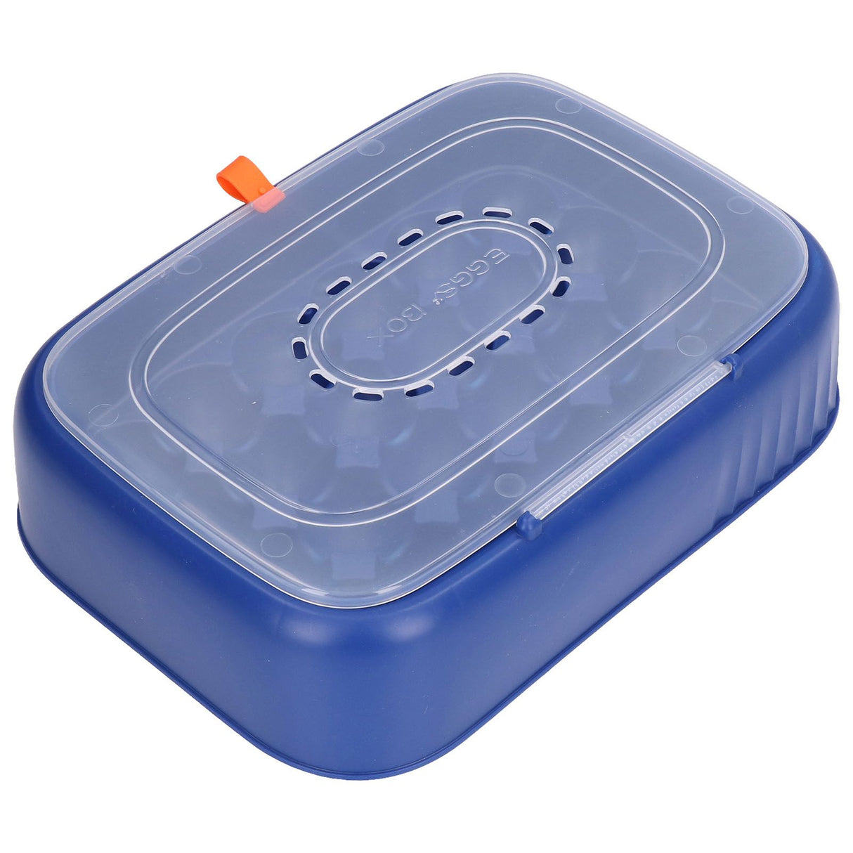24 Eggs Containers ABS Egg Tray Storage Box Refrigerator Organizer Bins with Breathable VentsDark Blue