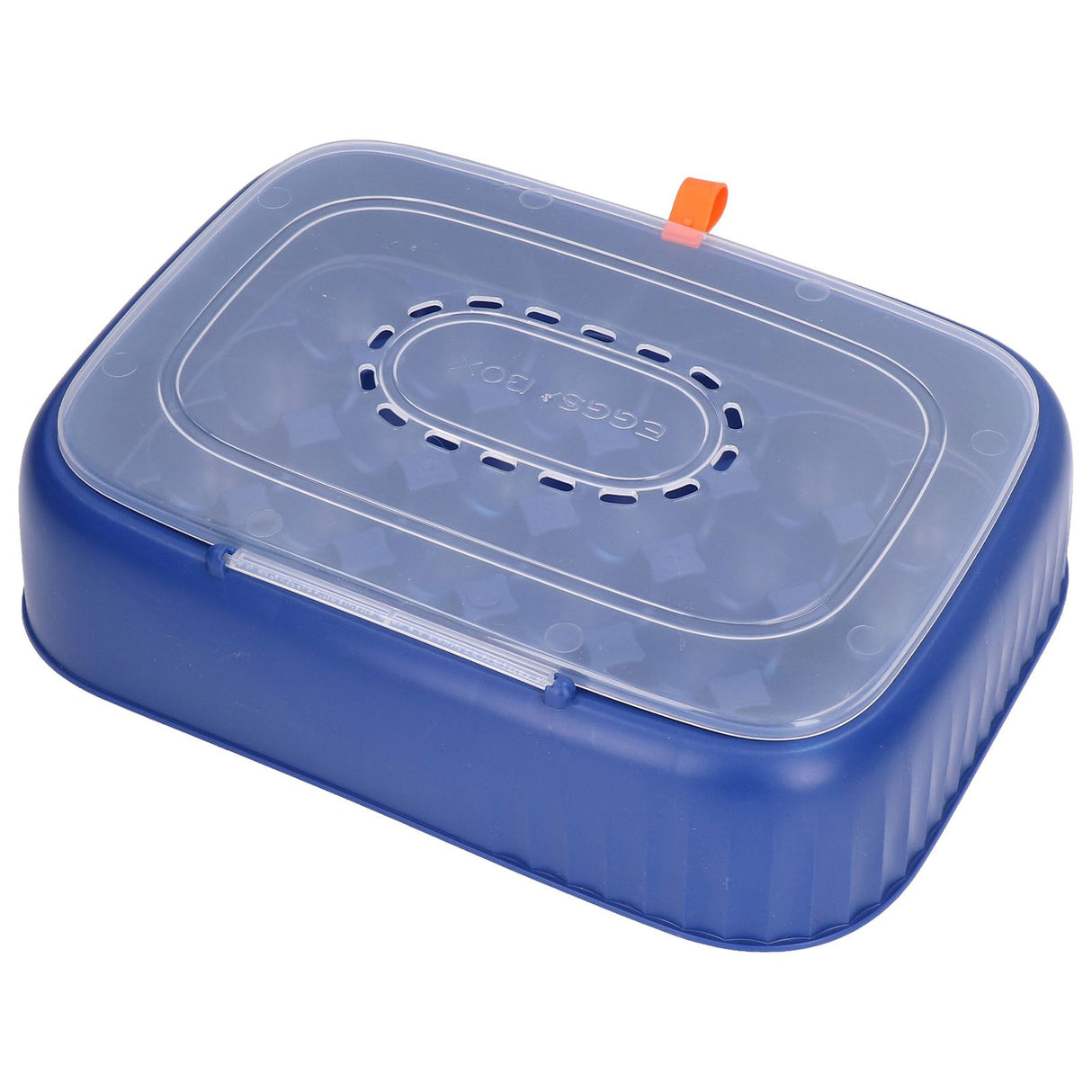 24 Eggs Containers ABS Egg Tray Storage Box Refrigerator Organizer Bins with Breathable VentsDark Blue