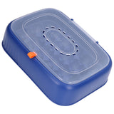 24 Eggs Containers ABS Egg Tray Storage Box Refrigerator Organizer Bins with Breathable VentsDark Blue - Close-Up Angle