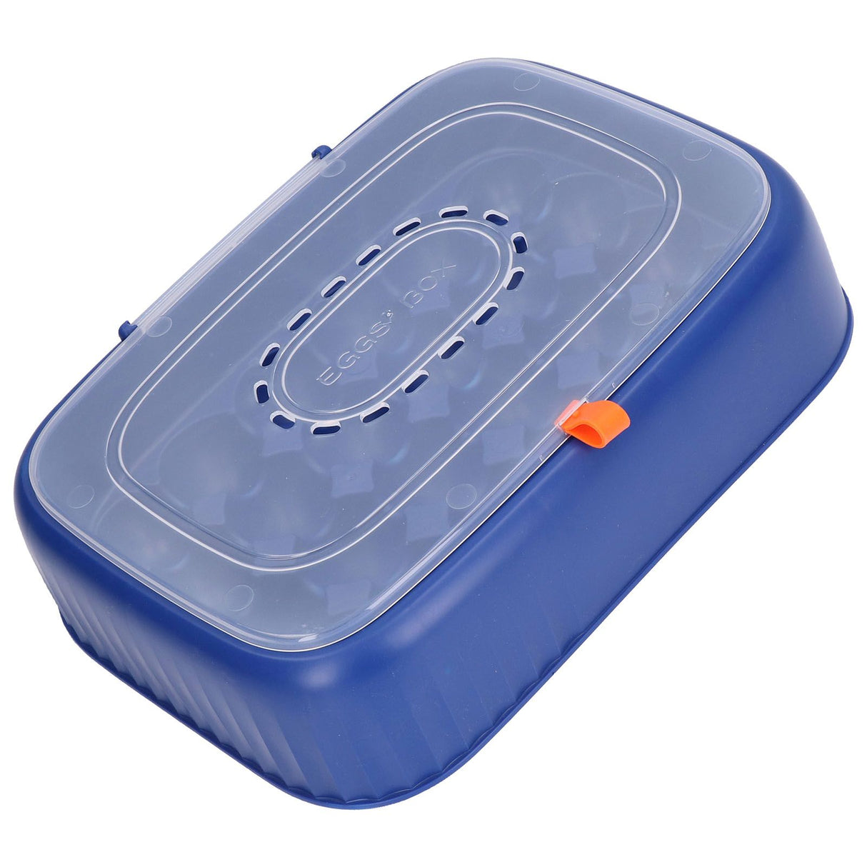 24 Eggs Containers ABS Egg Tray Storage Box Refrigerator Organizer Bins with Breathable VentsDark Blue