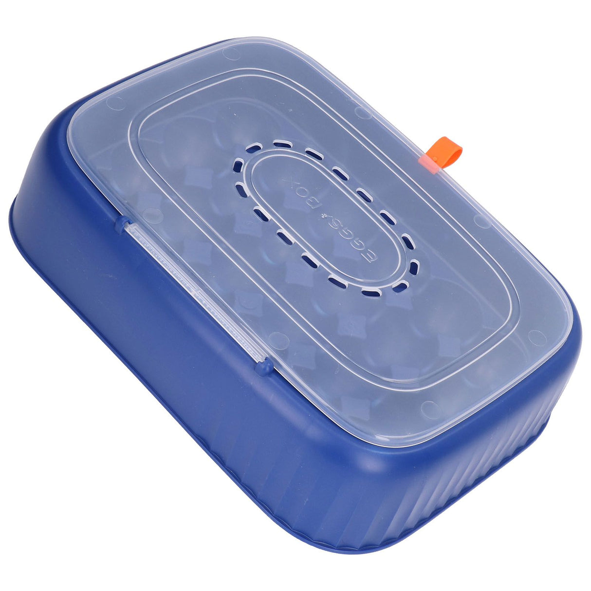 24 Eggs Containers ABS Egg Tray Storage Box Refrigerator Organizer Bins with Breathable VentsDark Blue