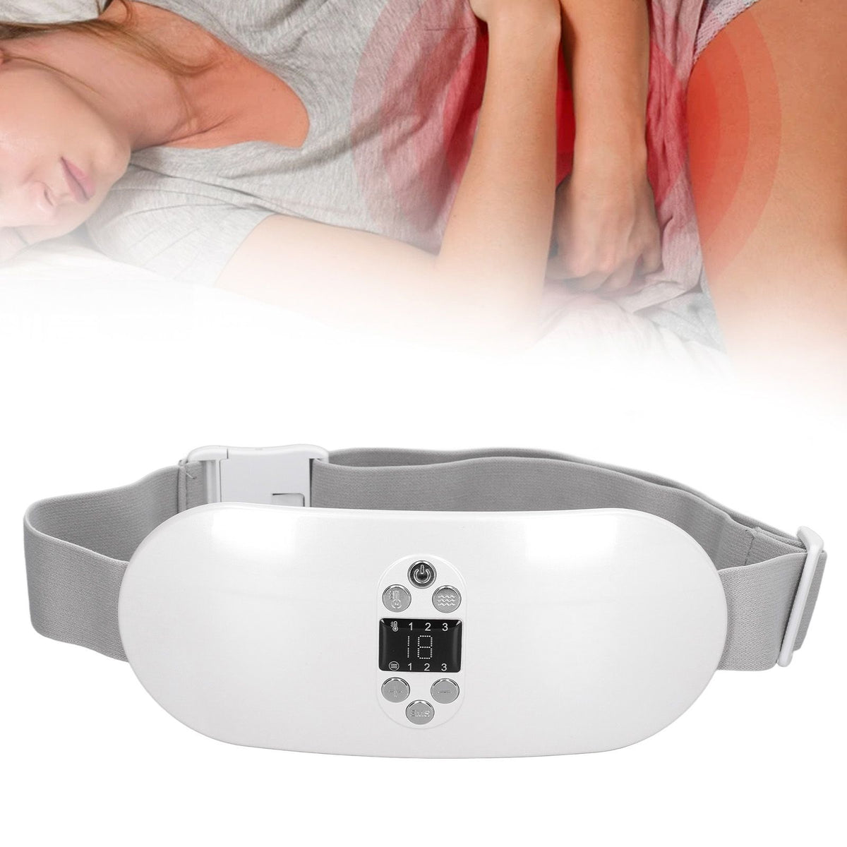 Electric Waist Belt Device EMS Menstrual Heating Pad Portable Cordless Heating Pad for Abdomen Shaping Slimming