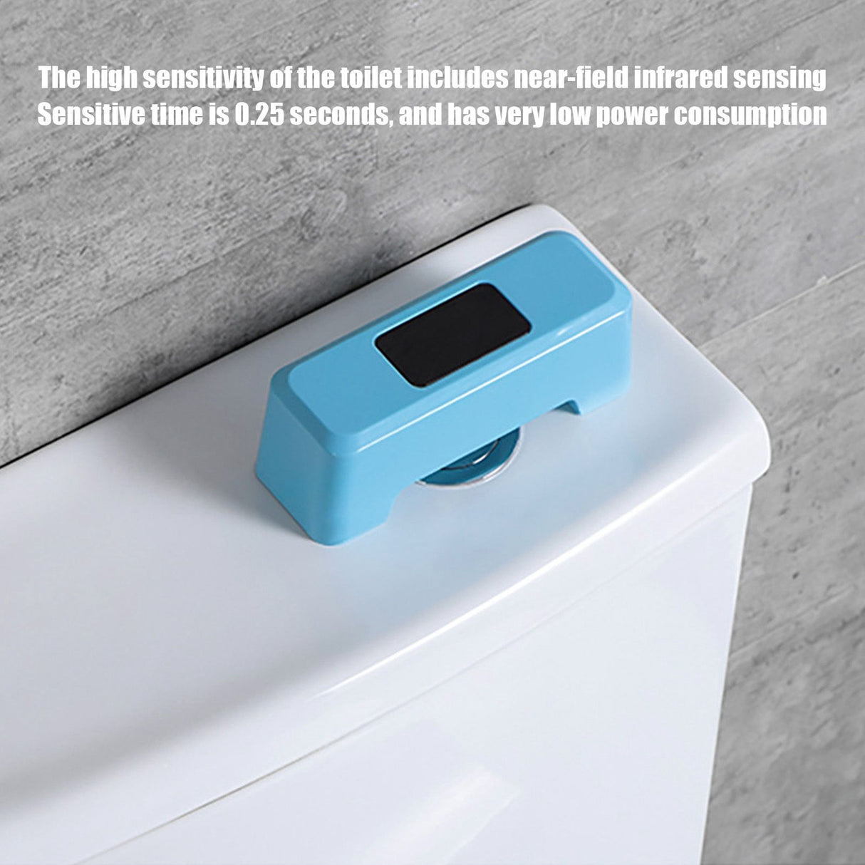 Automatic Touchless Toilet Flusher External Infrared 0.25S Induction Smart Toilet Flushing SensorBlue