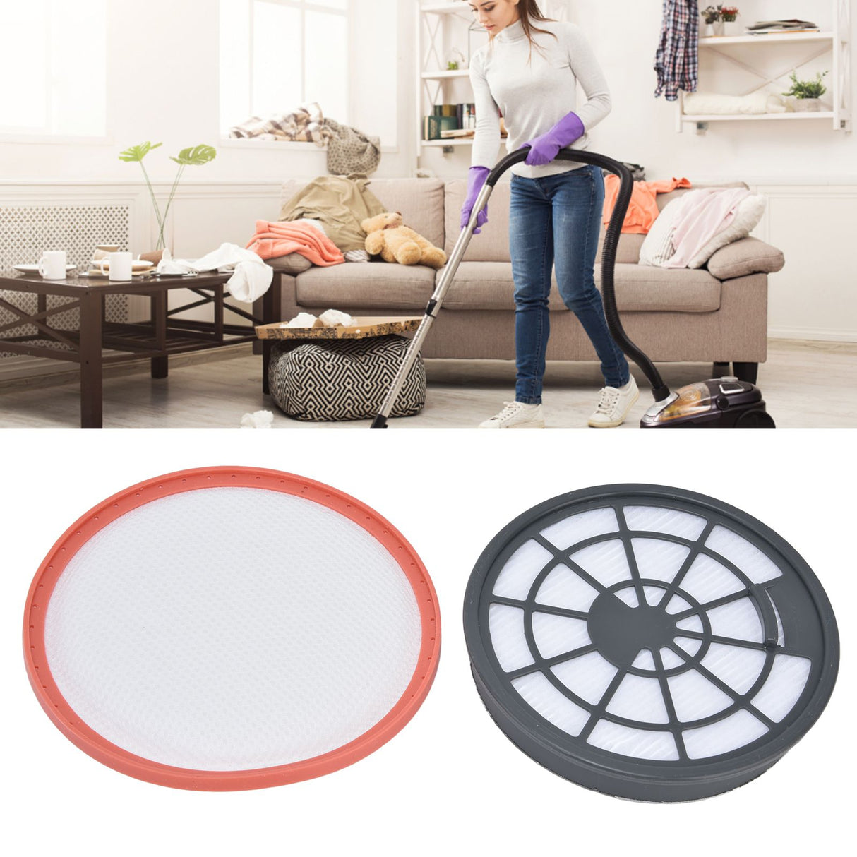 2PCS Pre Post Motor Dust Filter Kit Vacuum Cleaner Dust Filter for VAX 95 Vacuum Cleaner