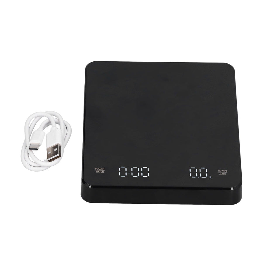 Electronic Coffee Scale LCD Display Switchable G OZ Ml 3kg USB Charging Multifunction High Accuracy Electronic Scale