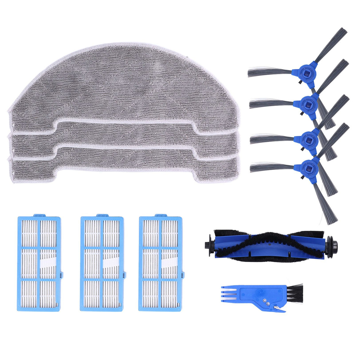 Robotic Vacuum Cleaner Kit with Side Brush Rag Filter Main Brush for Proscenic 850T Clean Suits