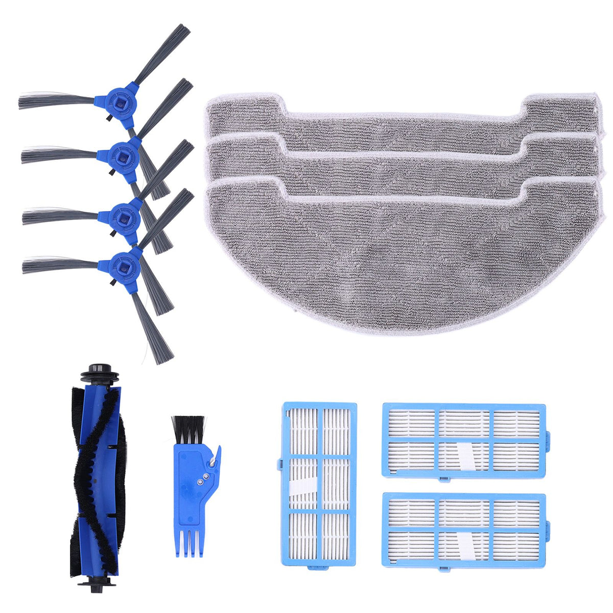 Robotic Vacuum Cleaner Kit with Side Brush Rag Filter Main Brush for Proscenic 850T Clean Suits