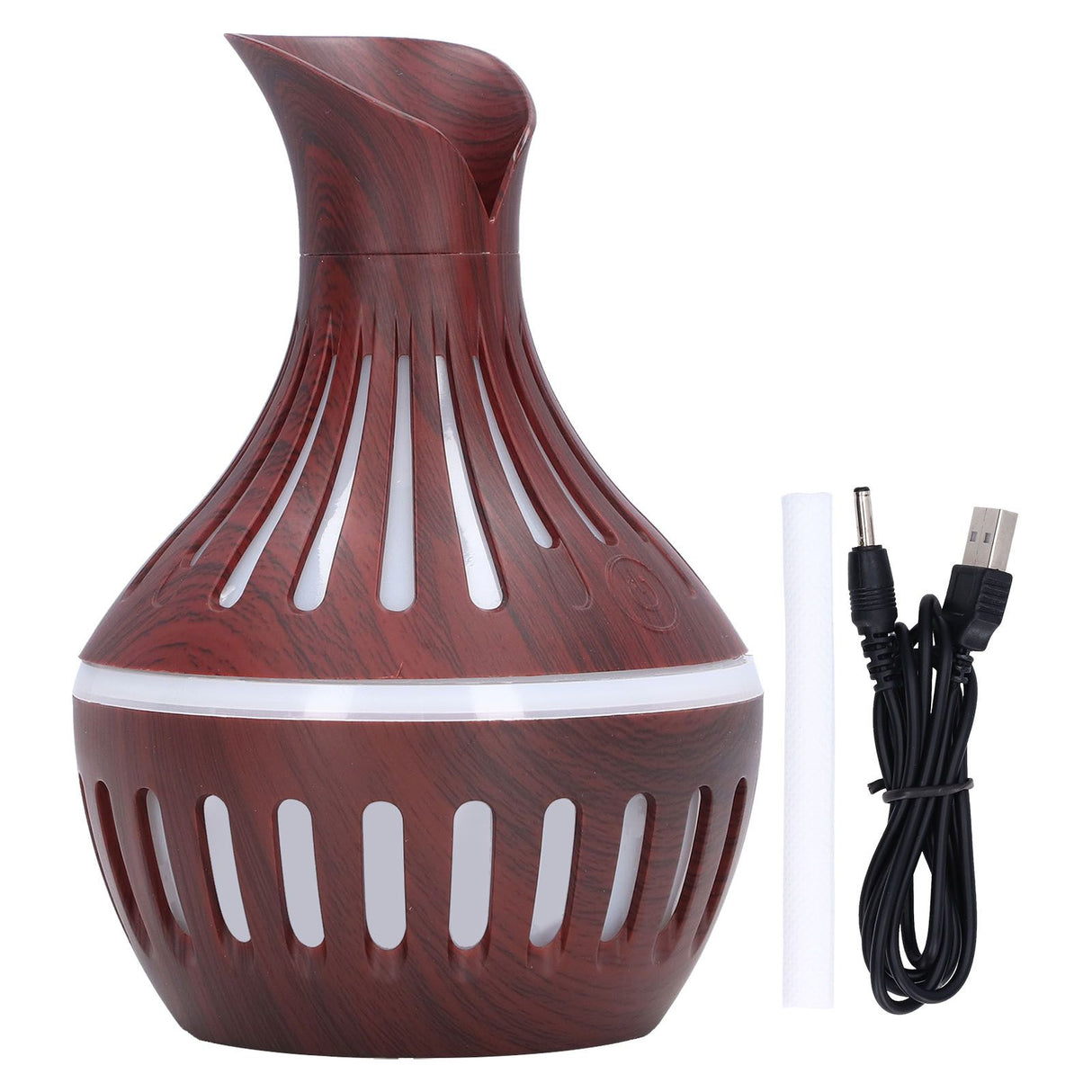 Wood Grain Humidifier USB Small Vase Night Light Mute Humidification Aromatherapy Machine 300ml