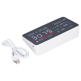 Air Quality Monitor Semiconductor USB Charging Indoor Temperature Humidity Carbon Dioxide DetectorWhite