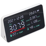 Air Quality Monitor Semiconductor USB Charging Indoor Temperature Humidity Carbon Dioxide DetectorWhite