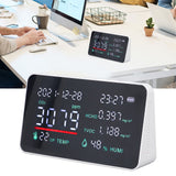 Air Quality Monitor Semiconductor USB Charging Indoor Temperature Humidity Carbon Dioxide DetectorWhite