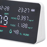 Air Quality Monitor Semiconductor USB Charging Indoor Temperature Humidity Carbon Dioxide DetectorWhite