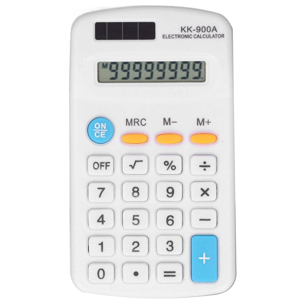Mini Calculators Handheld 8 Digit with LCD Display Sensitive Button Solar Battery Dual Power for Office School BusinessWhite