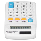 Mini Calculators Handheld 8 Digit with LCD Display Sensitive Button Solar Battery Dual Power for Office School BusinessWhite - Side View