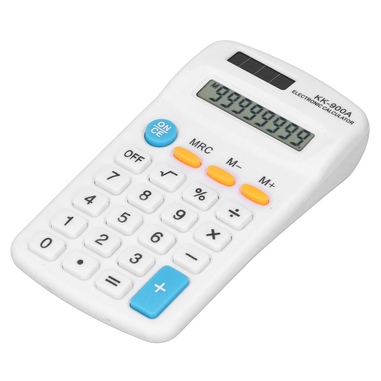 Mini Calculators Handheld 8 Digit with LCD Display Sensitive Button Solar Battery Dual Power for Office School BusinessWhite